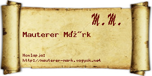 Mauterer Márk névjegykártya