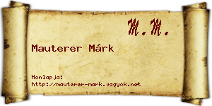 Mauterer Márk névjegykártya